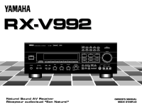 Yamaha RXV-992 - Owners Manual 